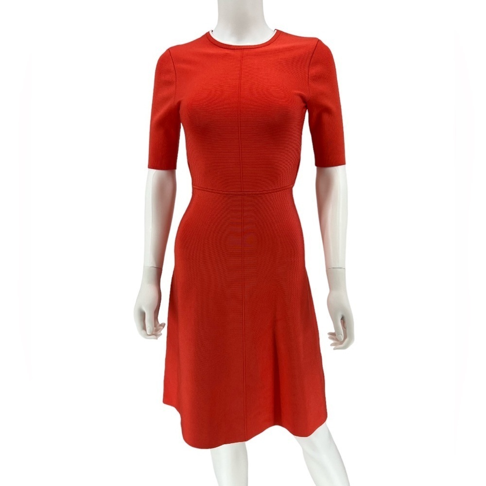 Victoria Beckham Orange Fit and Flare Backless Dress Size 2